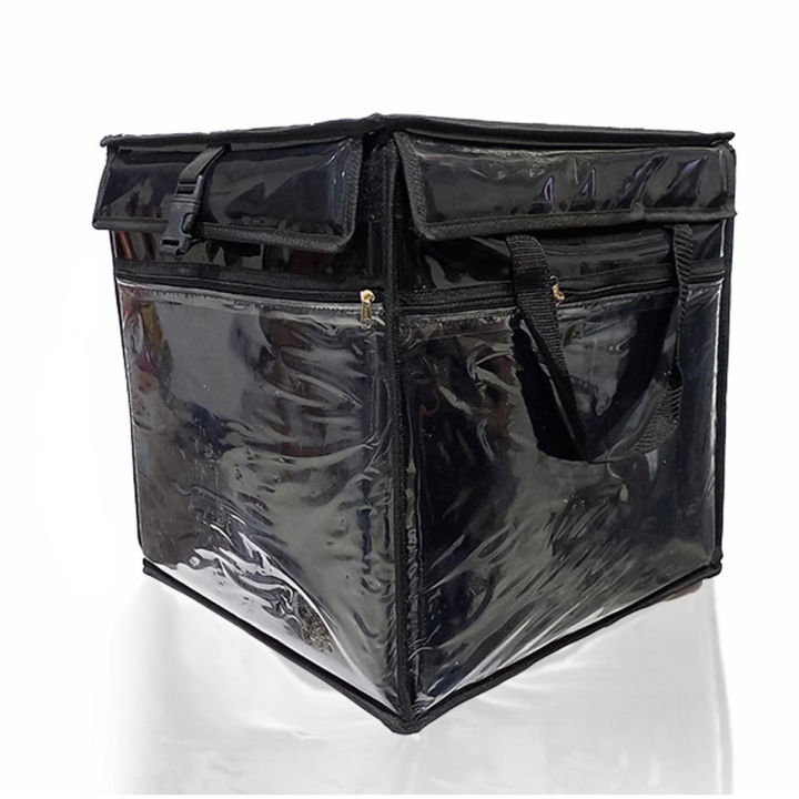 Large Insulated Food Delivery Bag 18x18x18 inch, Thermal Hot and Cold Backpack with Transparent Pocket