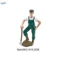 3 x 2-4pack Farmer People Figures Realistic Farm Keeper Figurines for Reward Gift 3 Pcs. 