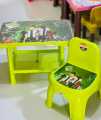 Kids Sitting Comfortable Plastic Chairs & Table Baby Seat Cartoon in Multi colors Pack of 1. 