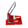 Potato Chips Cutter - French Fries Potato Chipper Machine - Interchangeable Steel Blades - 25 & 49 Slicer - French Fry Potato Chipper + 2 Blades - Vegetable Fries Cutter - Homemade Chips Maker - Red. 
