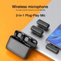 【COD+Ready Stock + FREE Shipping 】J13 Wireless Lavalier Microphone for iPhone Android Mobile Phone Professional Video Recording Mic for Laptop PC Live Audio. 