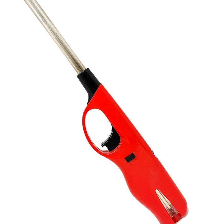 Plastic Adjustable Flame Kitchen Gas Lighter, Refillable with Small Refill Can, Multicolor Pack of 1