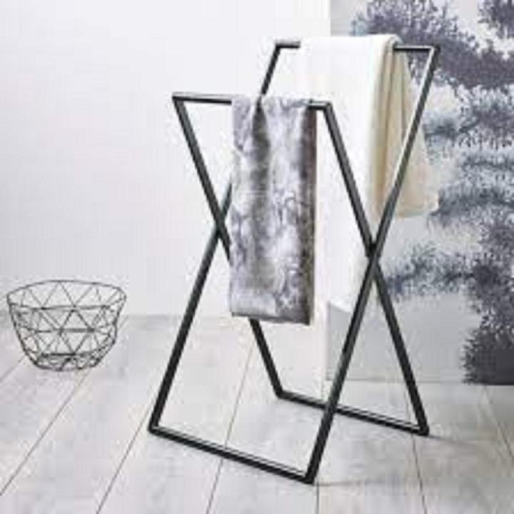 D.Ahmed Steel Works Icon Towel Holder Rack Stand Black