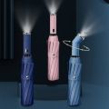 Automatic Folding Umbrella with Flashlight. 