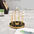 ORIGINAL CHINA MADE 360 DEGREE Rotation Glass Organizer , CUPS and MUG Stand Golden Metal Holders Rack with Round Shape , Use for  Home , Kitchen , Tabletop , Office Drinkware Storage Organizer , BEAUTY OF EVERY KITCHEN. 