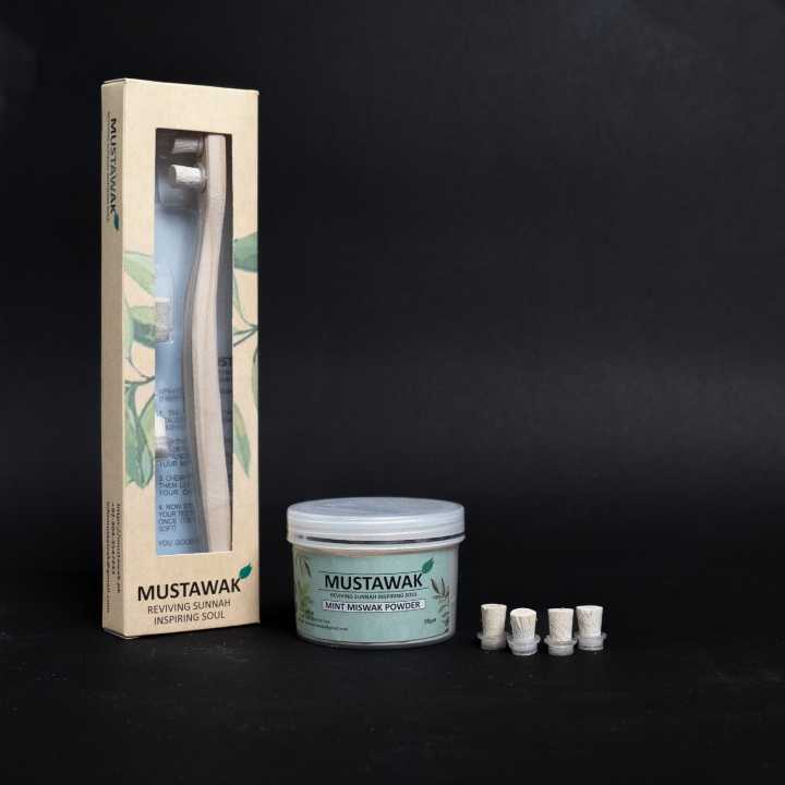 Mustawak%20Miswak%20Tooth%20Brush%20+%2050gm%20Miswak%20Powder%20+%204%20Replaceable%20Heads%20-%20Image%205