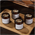 Set of 4 Scented Candles in Mini Glass Jar with Lid for Home Decor and Aromatherapy. 