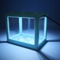 Mini Aquarium Fish Tank With LED Lamp Light Betta Fish Fighting Cylinder Small Aquariums Stackable Rumble Fish Cylinder. 