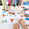 SF 20pcs Montessori Toys Wooden Kids Drawing Toys DIY Painting Template Stencils Coloring Puzzle Learning Educational Toys for Children Gift. 