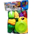 Realistic Sliceable Fruit and Vegetables Cutting Play Toy Set with Velcro. 