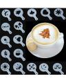 Pack Of 10 Coffee Art Stencil Random Design. 