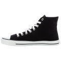 Jet Black Just White Hi-Top Canvas-Sneaker White Cap Custom Hand Made Lace Up Vulcanized Sneaker shoes. 