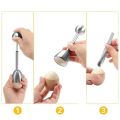 Stainless Steel Boiled Egg Opener Egg Spoon Holder Kitchen Gadgets. 
