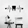 Tooth Love Heart Beat Cute Funny Sign Designed Self Adhesive Wall Stickers for Dental Clinic. 