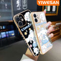 YIWESAN Case For Samsung galaxy A32 5G A32 4G M32 5G Case Cartoon Cinnamoroll Dog Pattern Luxury Plating Phone Case Square Edge Pattern Shockproof Soft Casing Full Lens Cover Camera Protection Cases. 