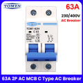 Tomzn 2P AC MCB Circuit breaker C type 230/400V ,32A,63A. 