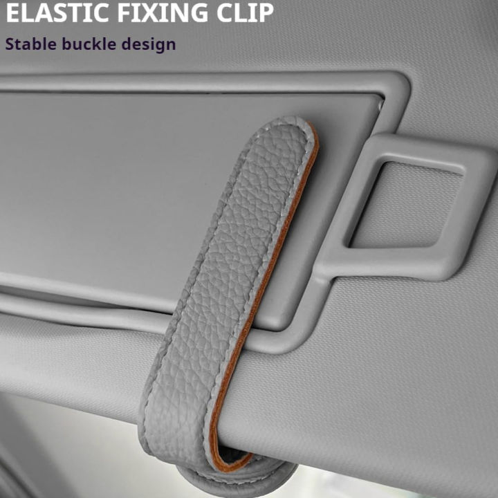 Multifunctional%20Car%20Leather%20Sunglass%20Clip%20Holder%20with%20Magnetic%20Feature%20Eyewear%20Accessories%20for%20Cars%20Multicolour%20-%20Image%203