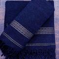 Pure Blue Velvet Shawl For Men Traditional Velvet Dussa Shawl For Men. 