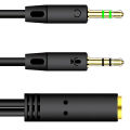 Audio Aux 2 in 1 Splitter 3.5mm Jack AUX Audio Cable Two Male To One Female Headphone Earphone Mic and Sound Conbo. 