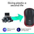 Logitech M185 Wireless Mouse (Red) with USB Mini Receiver, Compatible with PC, Mac, Laptop. 