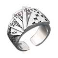 Hot Selling Retro Poker Championship Ring For Men And Women Opening Flush Gambling Card Ring. 