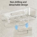 Wall Mounted Self Adhesive Acrylic Storage Shelf Rack For Bathroom and Kitchen Rack Without Drilling. 