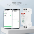 Tuya Best WiFi Smart Circuit Breaker MCB EAKCB-T-M, Current Limit 1-63A adjustable + Power Limit 1-26KW adjustable + Over Voltage and Under Voltage Protection + Temperature Protection + Energy Monitor + Timer Switch + Remote Control ON/OFF + Units Check. 