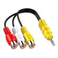 3.5MM To 3 RCA Cable Video Component AV Adapter Cable For TCL TV 3.5mm To RCA Red White And Yellow Female Video Cable TV Set. 