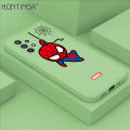 Hontinga for Samsung Galaxy A32 Case Cute Marvel Avengers Cartoon Spiderman Spider Man Phone Case Square Edge Silicone Cases Full Lens Cover Shockproof Protection Case. 