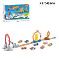 Hot Wheel 3313 Double Ring Speedway Race Track with dead loops: 2 cars included. 