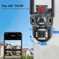 15 MP =5MP+5MP+5MP  Ptz Wifi Outdoor Security  Camera Lens, 3 Screen, CCTV,Color Night Vision Auto Tracking, Waterproof15MP WiFi Camera with Three Lens Three Screen Color Night Vision PTZ Outdoor Waterproof Security IP Camera CCTV Surveillance Cam. 
