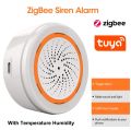 Tuya Smart Siren Alarm Sensor with Temperature & Humidity | WiFi & ZigBee Versions | Sound + Light Alarm | Smart Life App | USB Powered | Push Notification | Smart Home Security. 