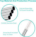 Metal Straws Reusable Stainless Steel Extra Long Drinking Straws for 30oz and 20oz Cups Rumblers Fits all Yeti Ozark Trail SIC & RTIC Tumblers Party With a Clean Brush. 
