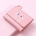 New Women Wallet Cute Cat Short Wallet Leather Small Purse Girls Money Bag Card Holder Ladies Female Hasp. 