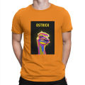 Men's ostrich T shirts bird pure cotton clothing novelty short sleeve crew neck tees graphic T-shirt. 