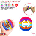 1 PC Hand Pressure Ring Shape Snapper Fidget Toy Squeeze Grab Snap Hand Toys Squeeze to Eliminate Anxiety Noise Maker Stress Relief Finger Sensory Fidget Game Toy For Child Youth and Adults. 