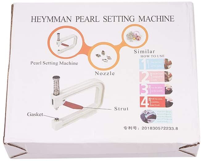 Pearl Setting Machine Manual Hand Press Beads Rivet Fixing Tool with 500 Pearls and150 nails
