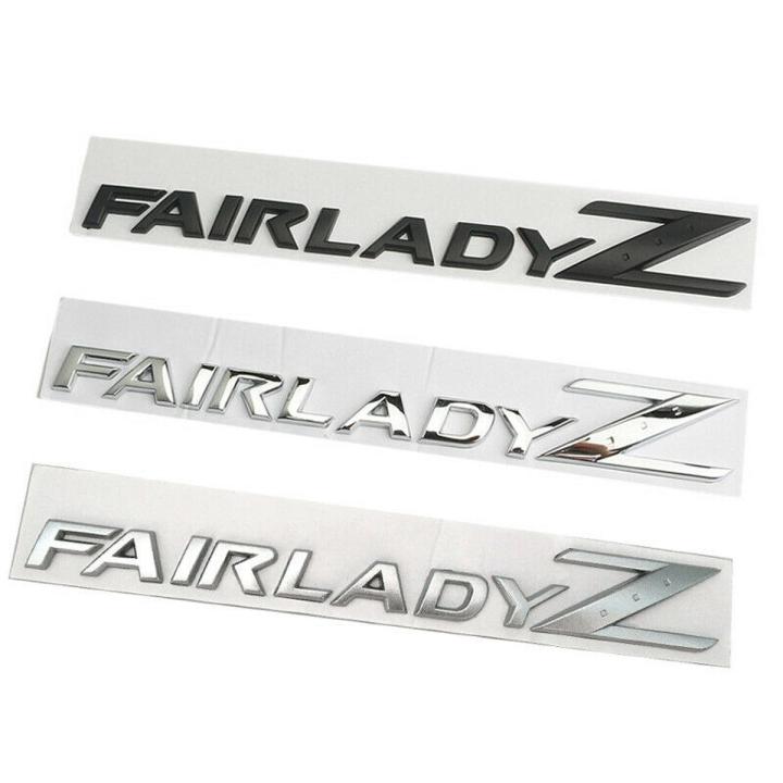 Metal Chrome Black Fairlady Z Letter Car Emblem Badge Decal For Nissan 370Z 350Z Z34 Z33 Accessories Decoration
