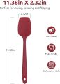 Silicone Spoon Spatula- Heat Resistant Flexible Seamless Rubber Spatula - Baking and Cooking Silicon Kitchen Utensil for Nonstick Cookware Mixing, Stirring and Scraping (29cm, Red). 