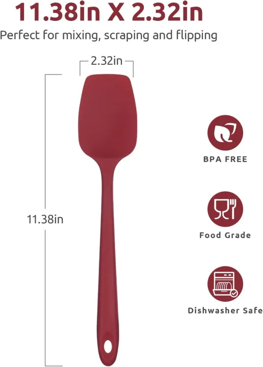 Silicone%20Spoon%20Spatula-%20Heat%20Resistant%20Flexible%20Seamless%20Rubber%20Spatula%20-%20Baking%20and%20Cooking%20Silicon%20Kitchen%20Utensil%20for%20Nonstick%20Cookware%20Mixing,%20Stirring%20and%20Scraping%20(29cm,%20Red)%20-%20Image%202