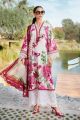 M.B Luxury Lawn 3-Piece Unstitched Suit – Elegant Floral Design. 