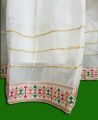 Embroidered umbrella frock style kurti trouser Cotton stuff in White color, girls kurta. 