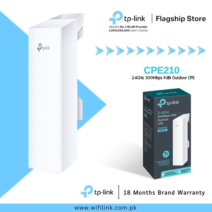 TP-Link%20Wi-Fi%20Outdoor%20Range%20Extender%20CPE210%20/%20CPE220%205km%202.4GHz%20300Mbps%209dBi%20Outdoor%20CPE%20-%2018%20Months%20Brand%20Warranty%20-%20Image%202