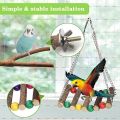 UK Bord Toys Bird Parrot Toys, 6 Pcs Bird Budgie Toys, Pet Bird Cage Hammock Climbing Ladders Toy Wooden Perch Chewing Toy for budgie, Parakeet, Conure, Cockatiel, Mynah, Love Birds, Finches. 