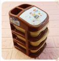 Plastic 3 Layers Mini Desktop Drawer Storage Box (Multicolour). 