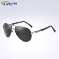 Glasses Glare Resistance Metal Frame Polarized Men Sunglasses. 