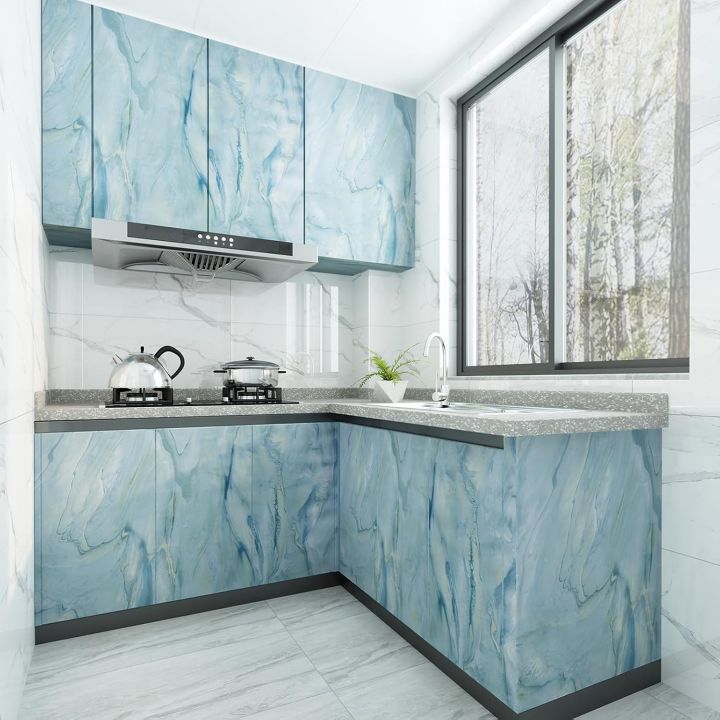 Stylish%20Sky%20Blue%20Kitchen%20Wallpaper%20Sheet%20-%20Oilproof%20&%20Waterproof%20(%20287%20)%20-%20Image%202