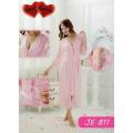 Sexy Nighty Set 3 Piece For Women / Ladies Romantic Night Dress / Hot Bridal Night Suit (GOWN + Inner Dress + Trouser) -Pink. 