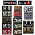K9 Service Dog Be Kind to Dogs Patches IR Reflective Fastener PVC Rubber Embroidered Appliqued. 