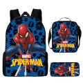 Spider-Man backpack three-piece set for elementary school students cartoon school bag, boys' backpack, superman model Spider-Man Batman. 